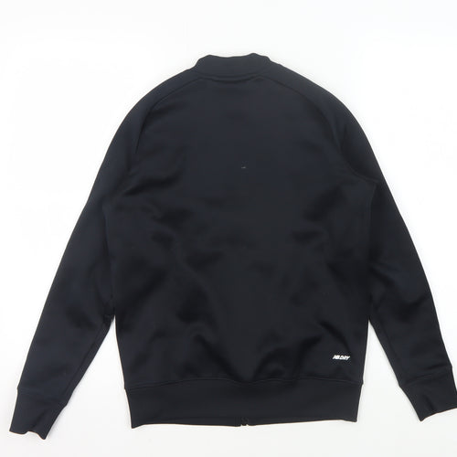 New Balance Boys Black Track Jacket 12Y Polyester Zip