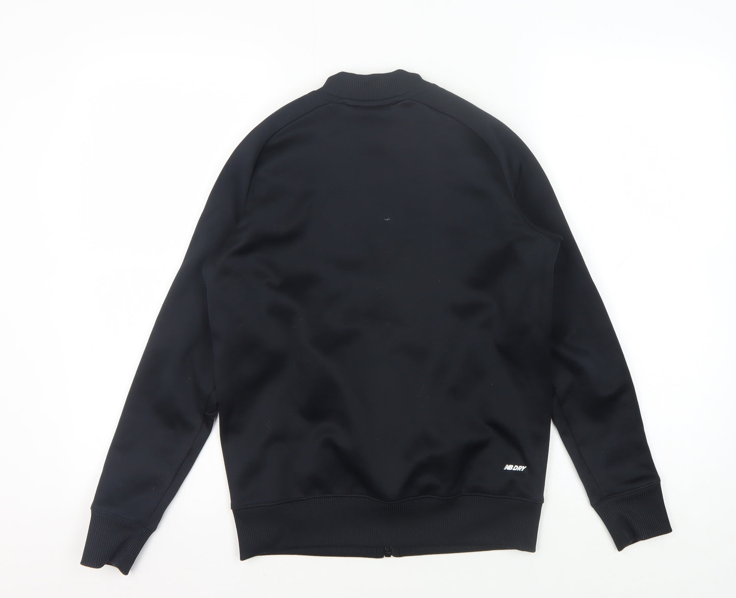 New Balance Boys Black Track Jacket 12Y Polyester Zip