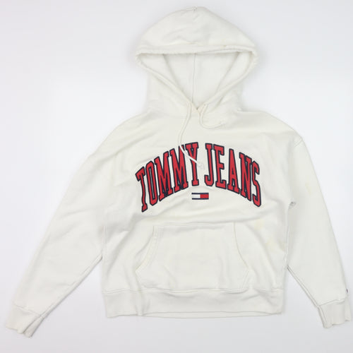 Tommy Jeans Women Ivory Hoodie Logo XS