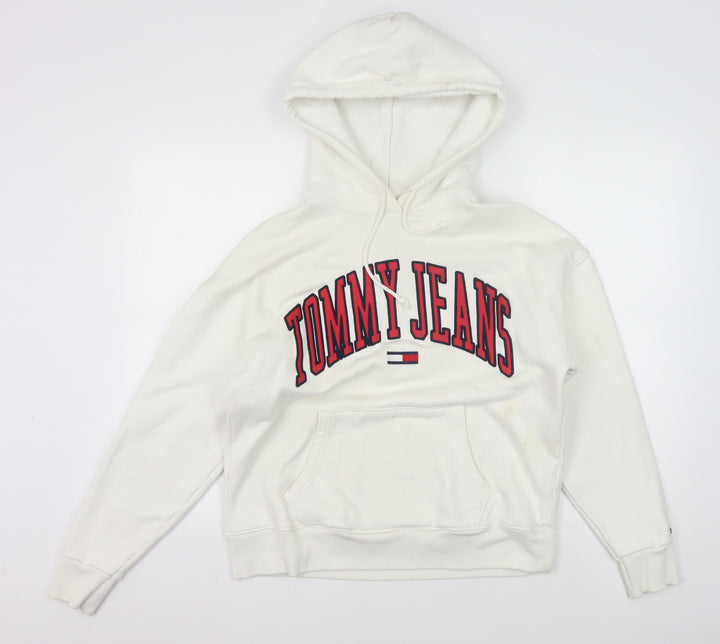 Tommy Jeans Women Ivory Hoodie Logo XS
