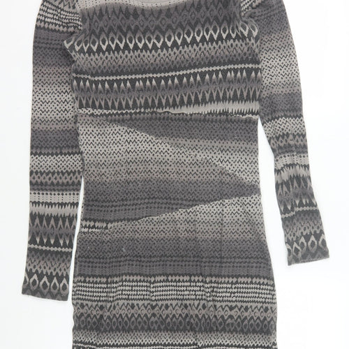 Laura Ashley Women's Geometric Grey Dress Size 12