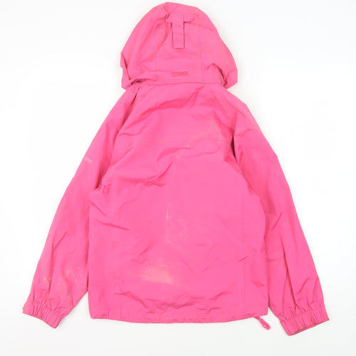 Trespass Girls Pink Waterproof Hooded Rain Coat 9-10 Years