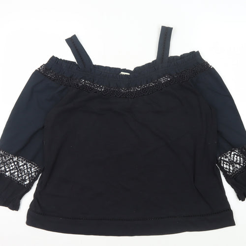 Whistles Women's Black Off the Shoulder Top, Size 10