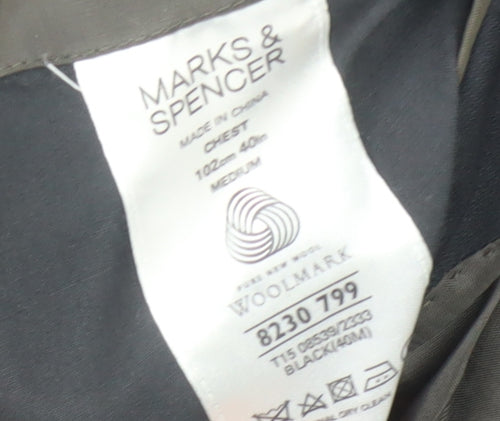 Marks and Spencer Men's Black Blazer, Size 40R