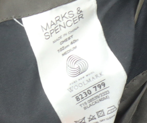 Marks and Spencer Men's Black Blazer, Size 40R