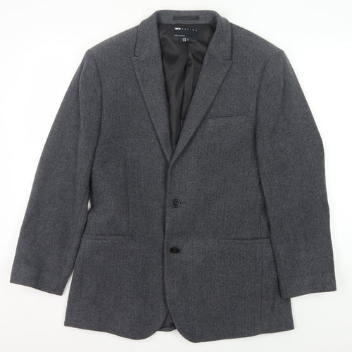 ASOS DESIGN Men's Grey Blazer 38 Regular Herringbone