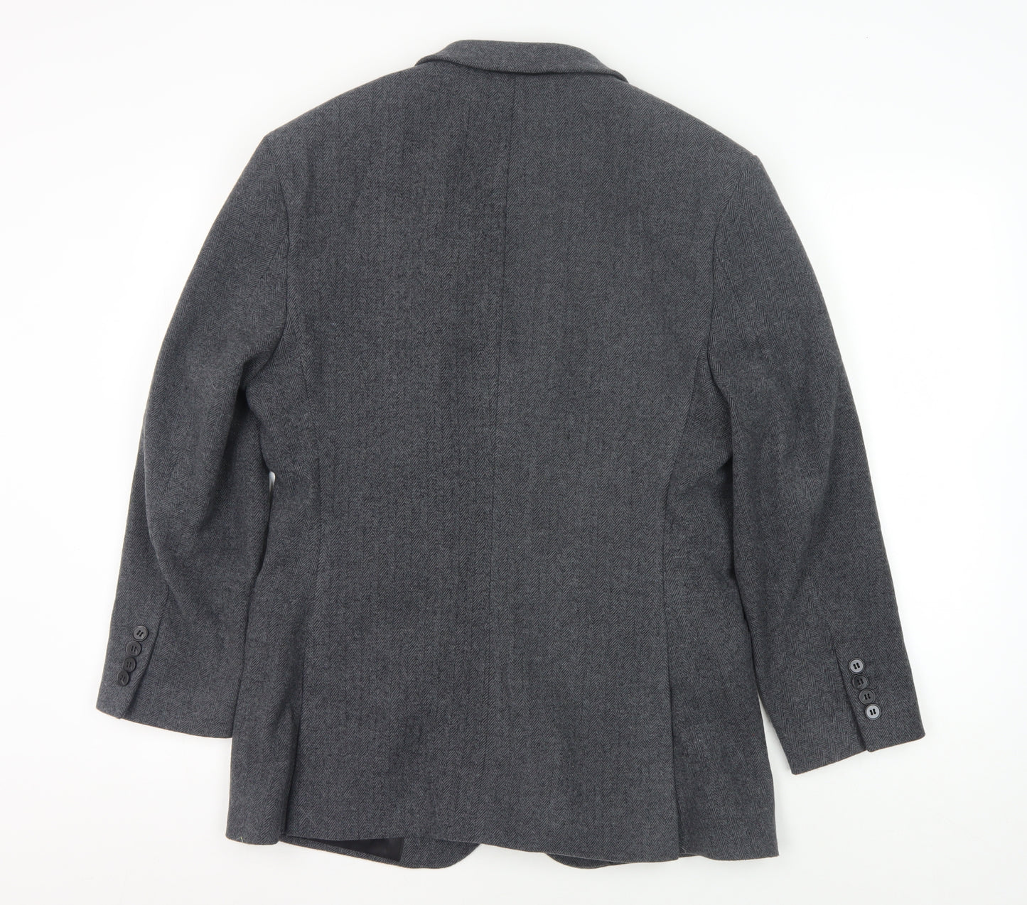 ASOS DESIGN Men's Grey Blazer 38 Regular Herringbone