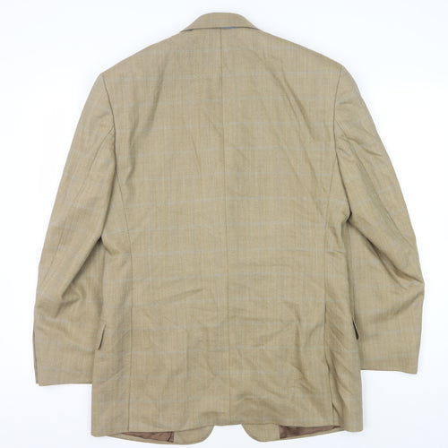 Racing Green Men's Beige Blazer 38S Wool Check