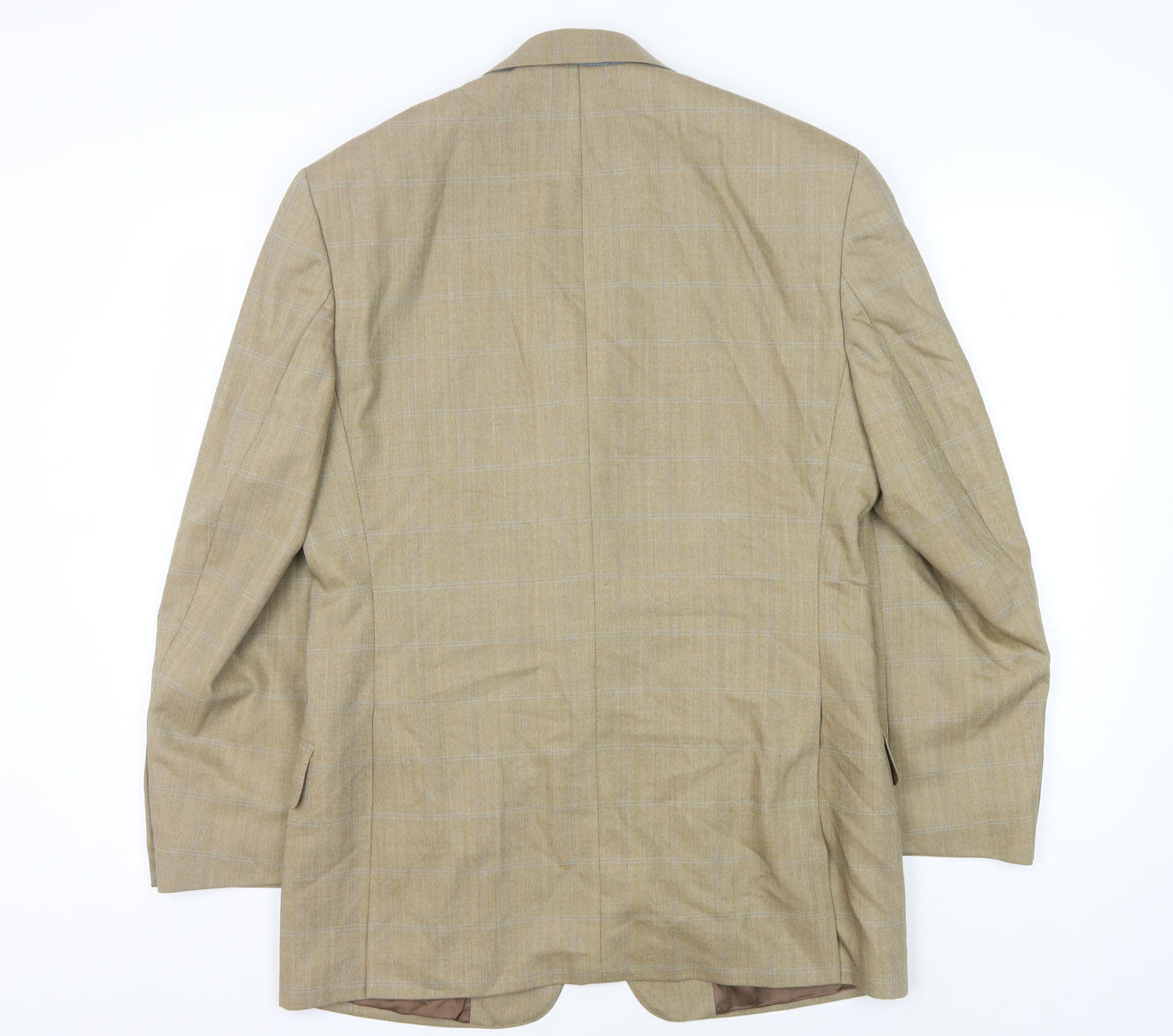 Racing Green Men's Beige Blazer 38S Wool Check