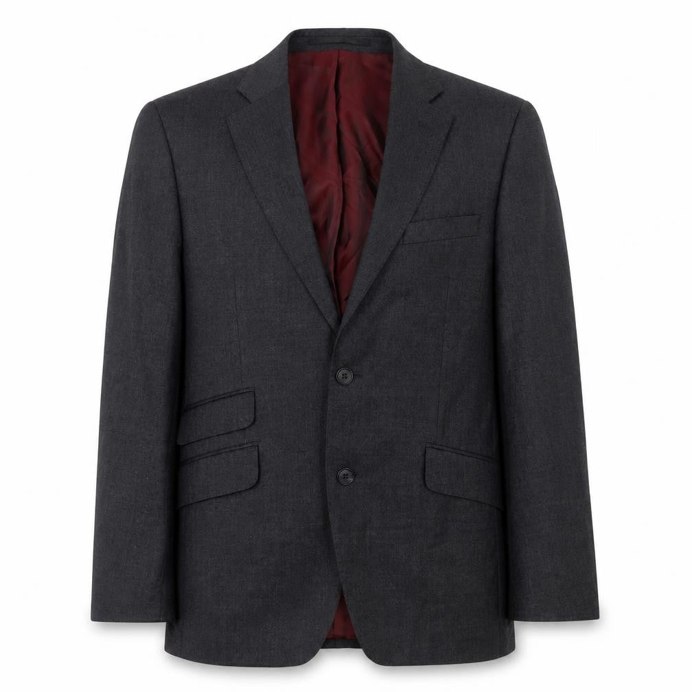 Front view of John Lewis Men's Grey Wool Blazer 38S, Classic Fit
