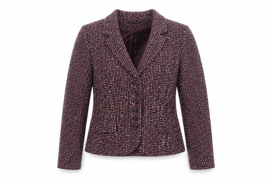 Front view of ALEX & Co. Women's Multicoloured Bouclé Blazer, size 12