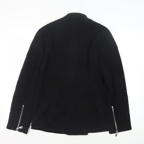 Marks and Spencer Women's Black Motorcycle Jacket, Size 10