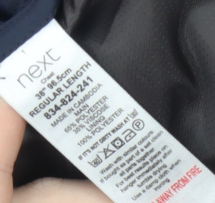 Next Men's Blue Suit Jacket Regular Fit 38R