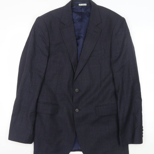 Jaeger Men's Blue Wool Classic Blazer, 38R Formal Style