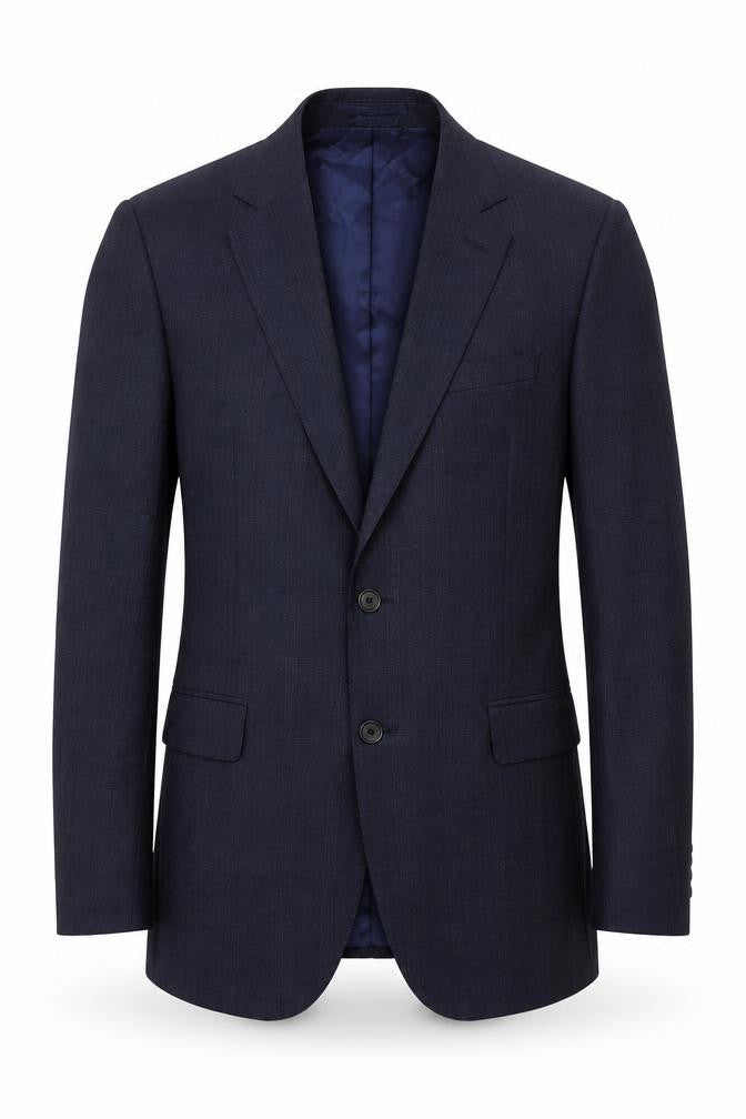 Front view of Jaeger Men's Blue Wool Classic Blazer, 38R Formal Style