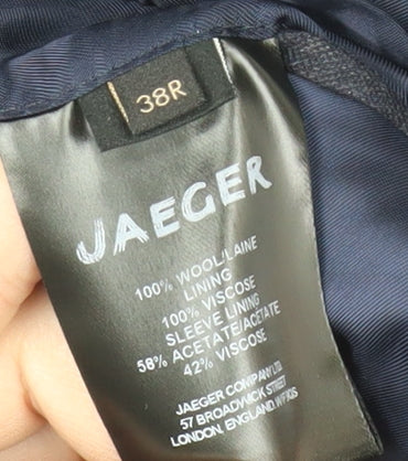 Jaeger Men's Blue Wool Classic Blazer, 38R Formal Style