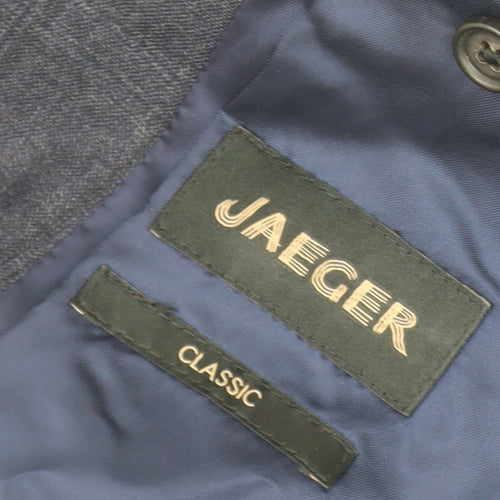 Jaeger Men's Blue Wool Classic Blazer, 38R Formal Style