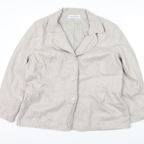 Wardrobe Women's Beige Linen Jacket Size 20