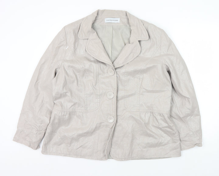 Wardrobe Women's Beige Linen Jacket Size 20