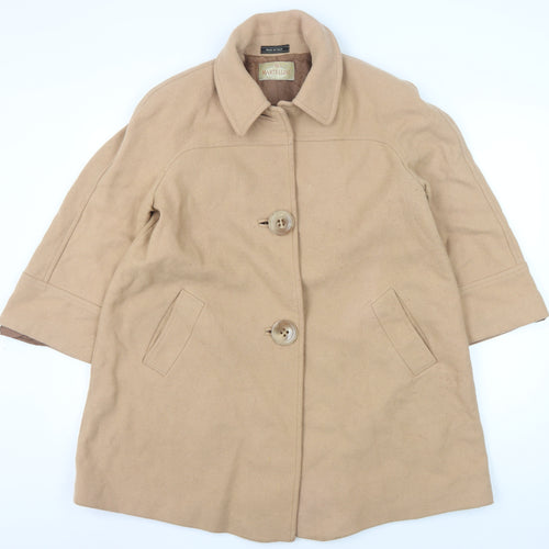 Martellini Women's Beige Wool Overcoat Size 16