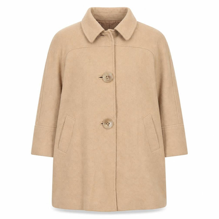 Martellini Women's Beige Wool Overcoat Size 16