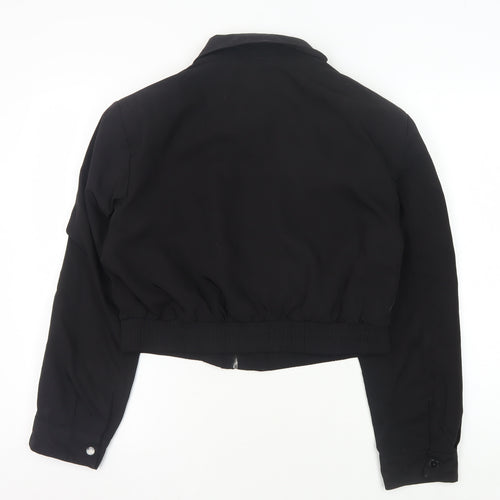 MNG Women's Black Bomber Jacket Size L Casual Chic