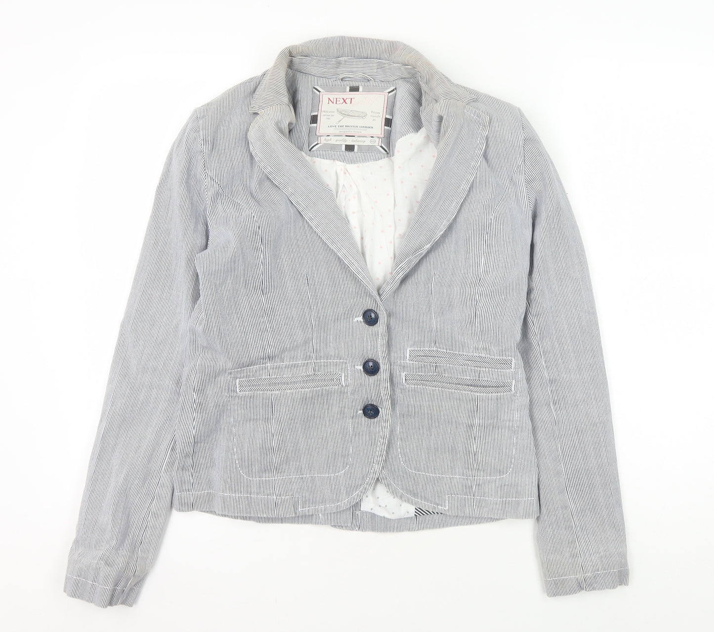 Next Women's Grey Pinstripe Blazer Size 12