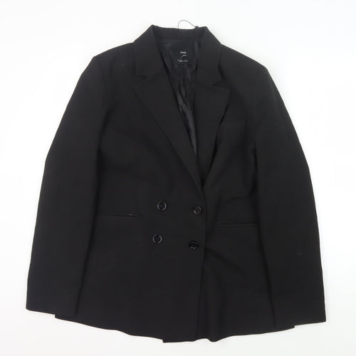 MNG Women's Black Double-Breasted Blazer L