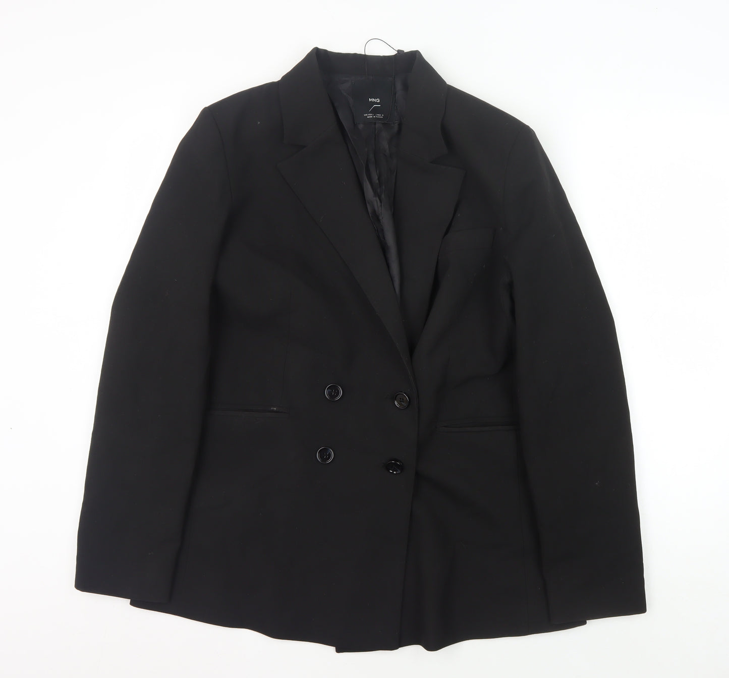 MNG Women's Black Double-Breasted Blazer L