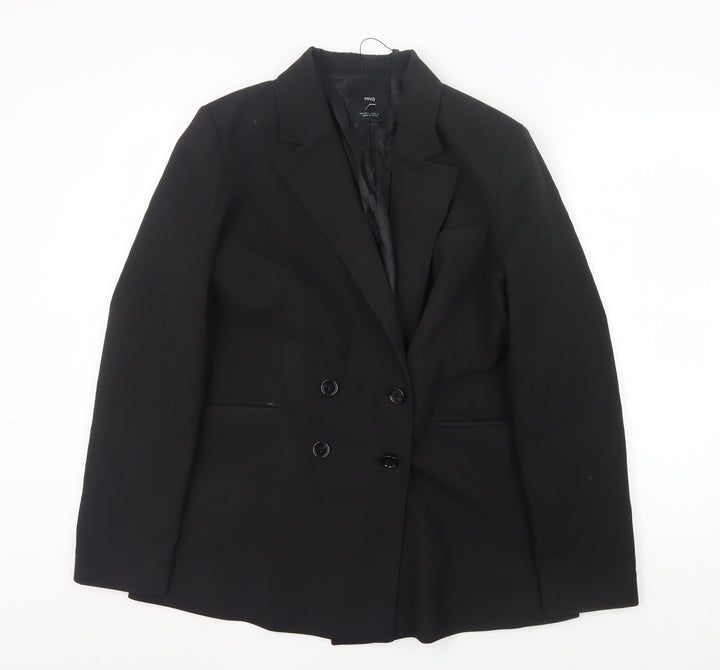 MNG Women's Black Double-Breasted Blazer L