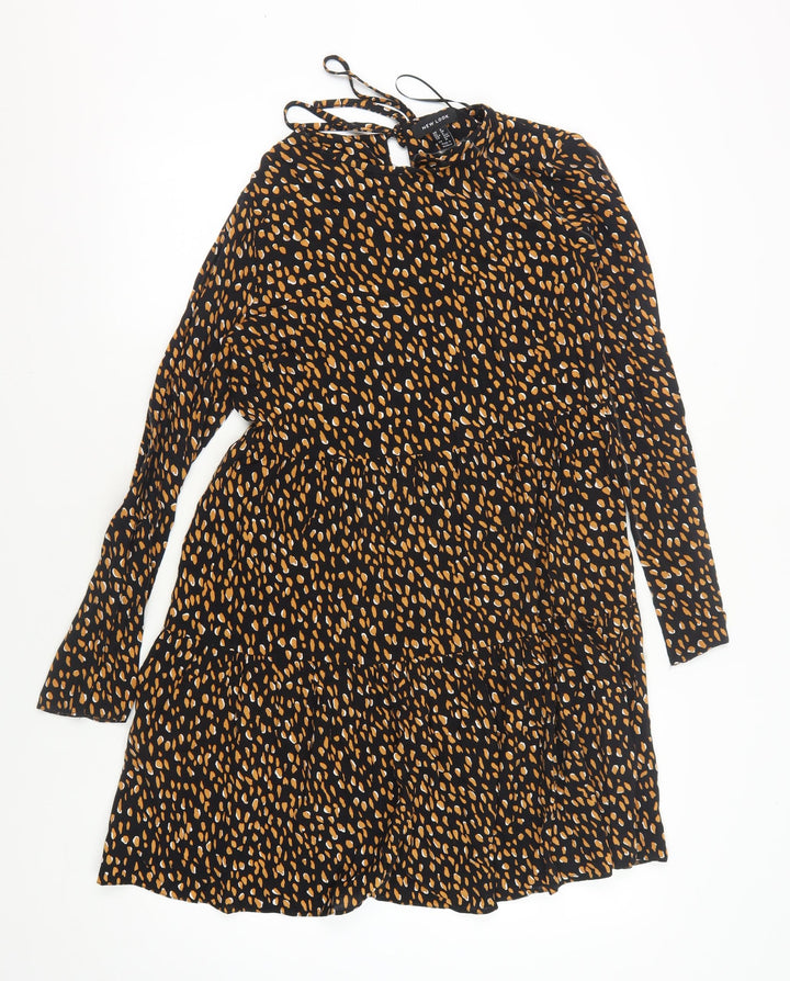 New Look Women's Black Dress Size 8 Long Sleeve