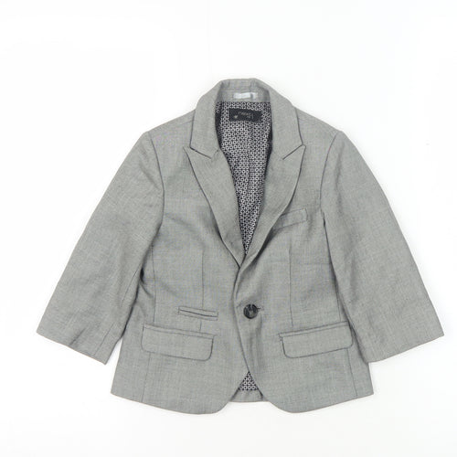 Next Grey Formal Suit Jacket Unisex 18-24 Months Notch Lapel