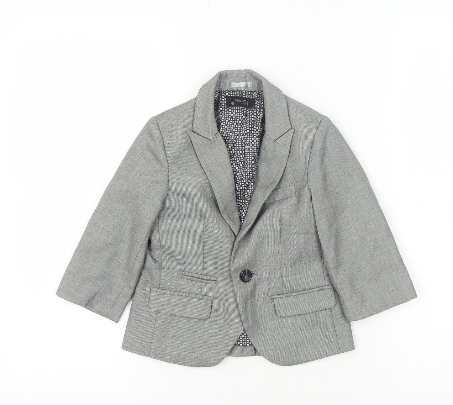 Next Grey Formal Suit Jacket Unisex 18-24 Months Notch Lapel
