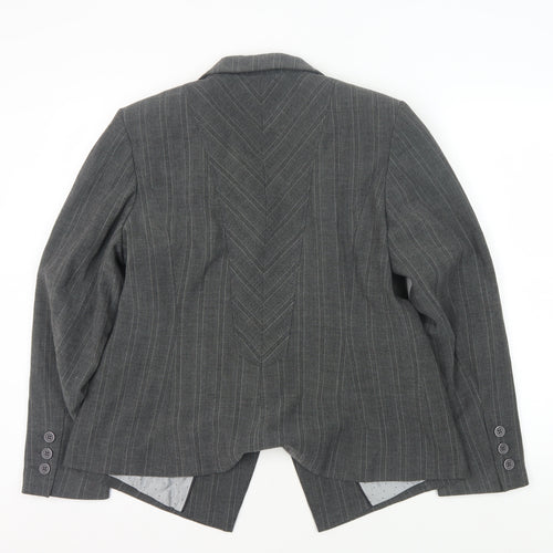 Marks and Spencer Grey Pinstripe Women's Blazer Size 16