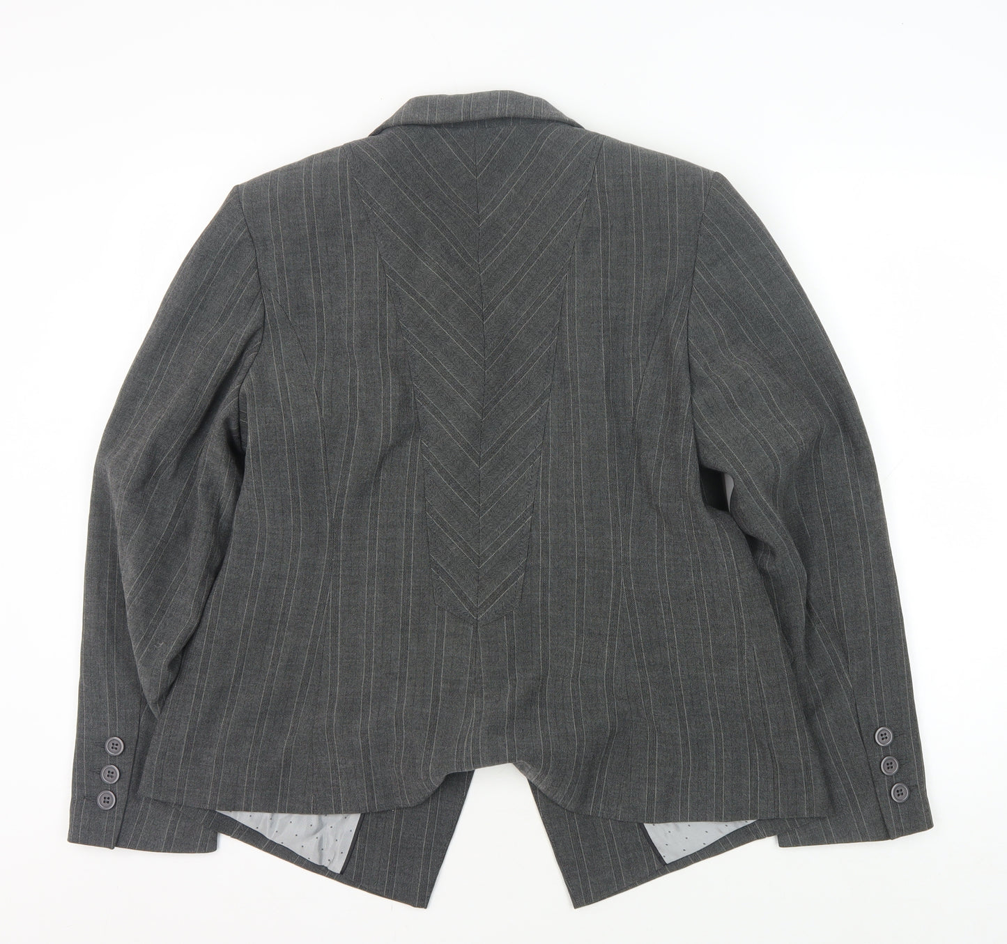 Marks and Spencer Grey Pinstripe Women's Blazer Size 16