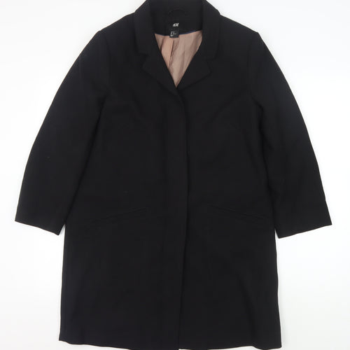 H&M Unisex Black Regular Overcoat Size 40