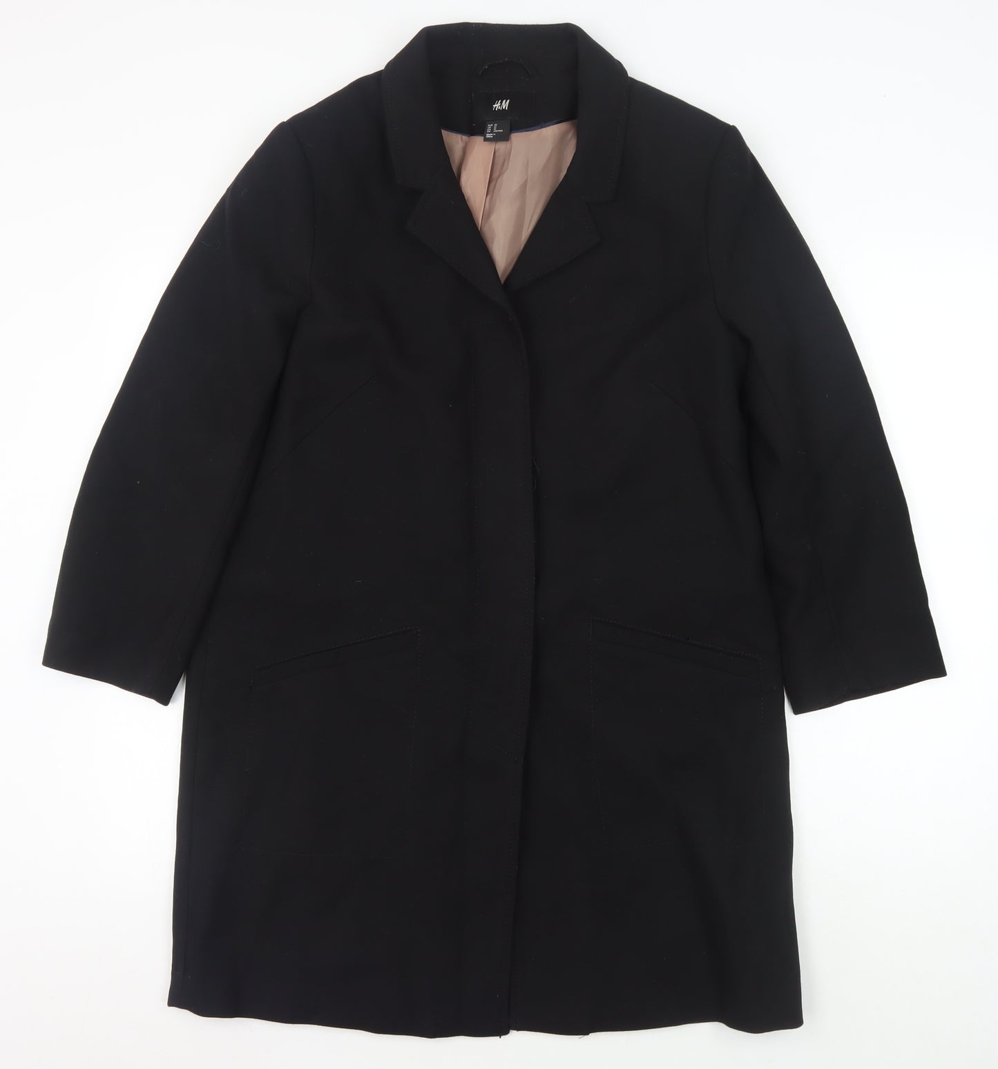 H&M Unisex Black Regular Overcoat Size 40