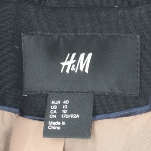 H&M Unisex Black Regular Overcoat Size 40