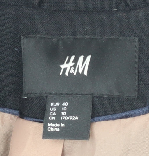 H&M Unisex Black Regular Overcoat Size 40