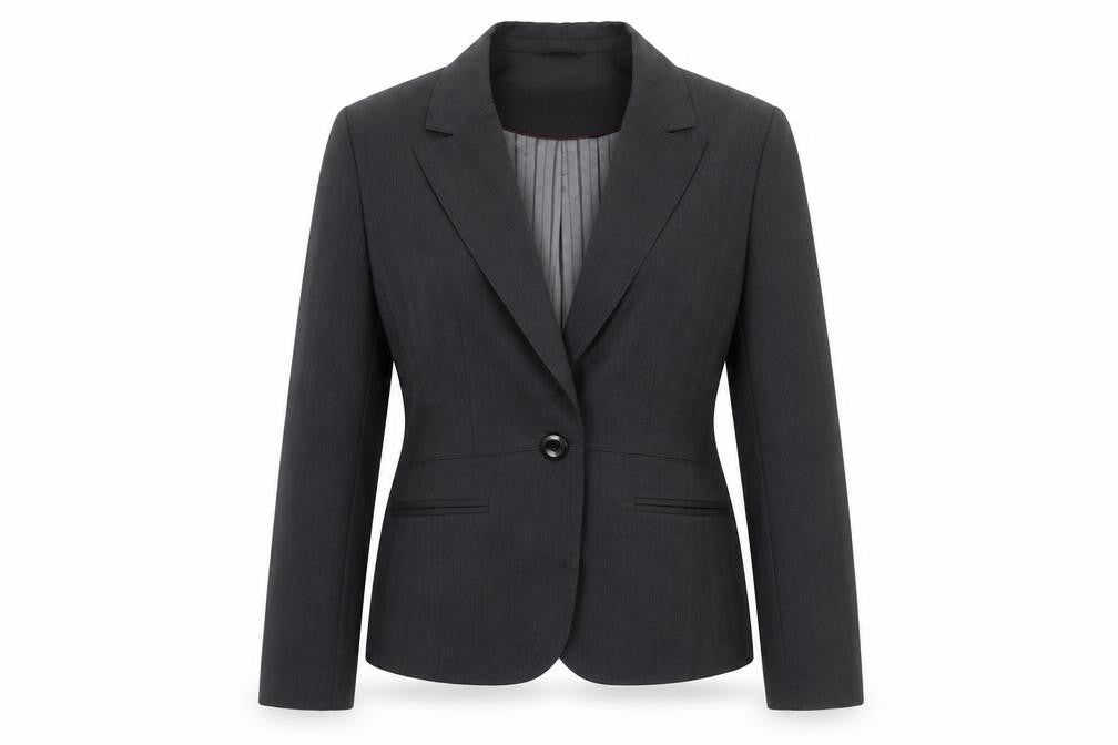 Front view of Next Women's Black Pinstripe Blazer, size 14