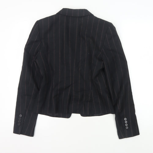 Zara Woman Black Pinstripe Blazer, Size 5, Office Wear