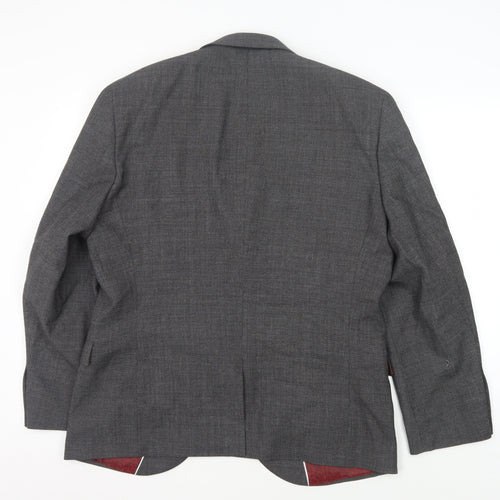 Next Men's Grey Blazer, 42S, Regular Fit, Wool