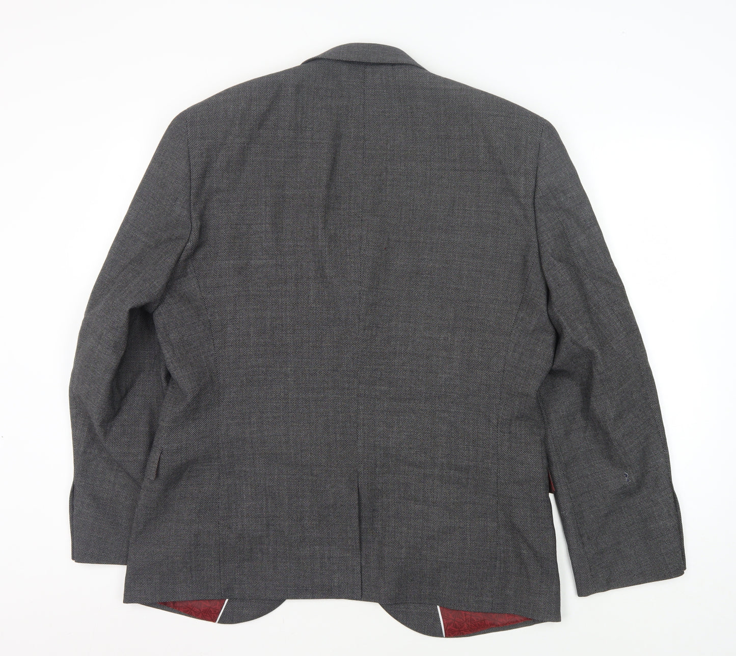 Next Men's Grey Blazer, 42S, Regular Fit, Wool
