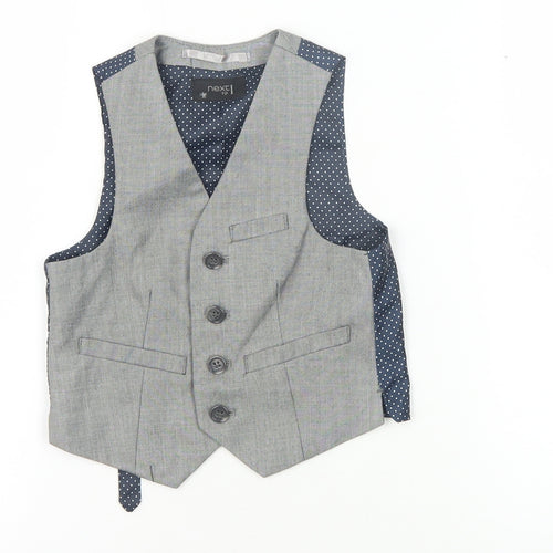 Next Boys Grey Waistcoat 3 Years Polka Dot Formal Wear