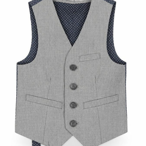 Next Boys Grey Waistcoat 3 Years Polka Dot Formal Wear