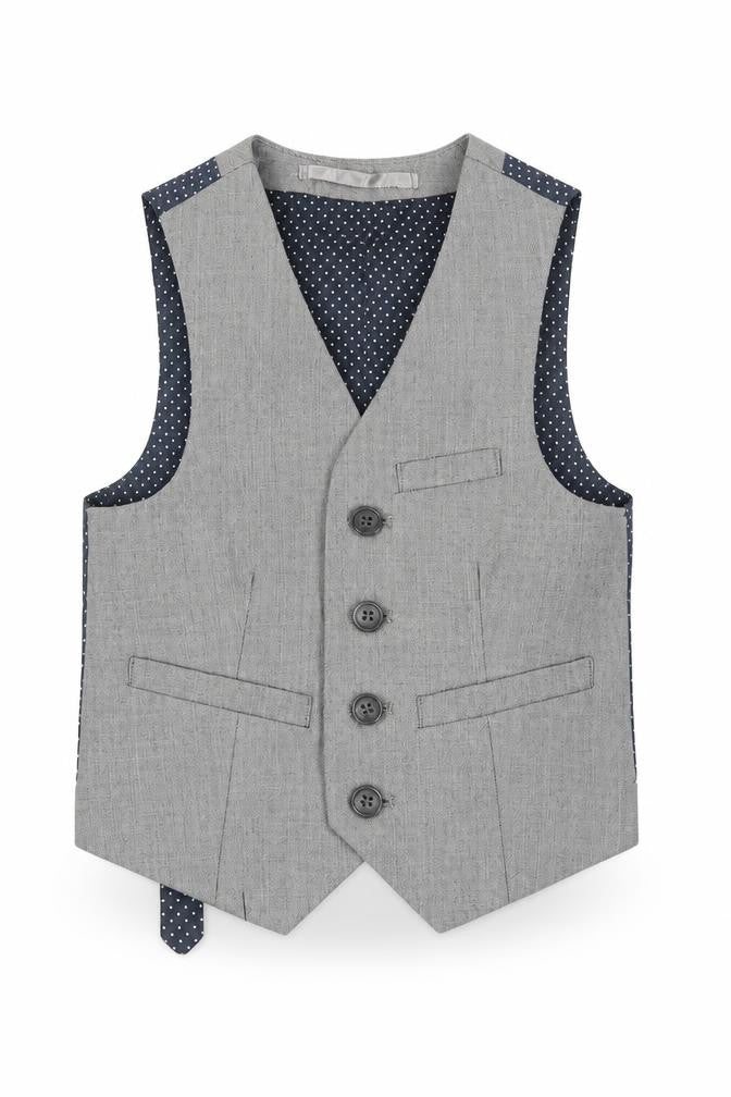 Next Boys Grey Waistcoat 3 Years Polka Dot Formal Wear