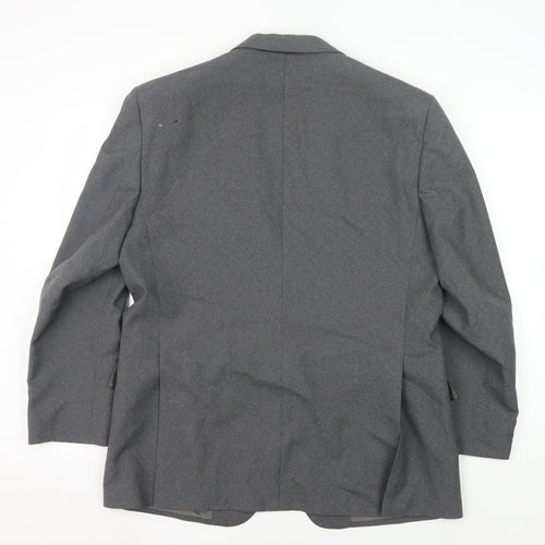 DAKS Men's Grey Wool Blazer Jacket, Formal 48