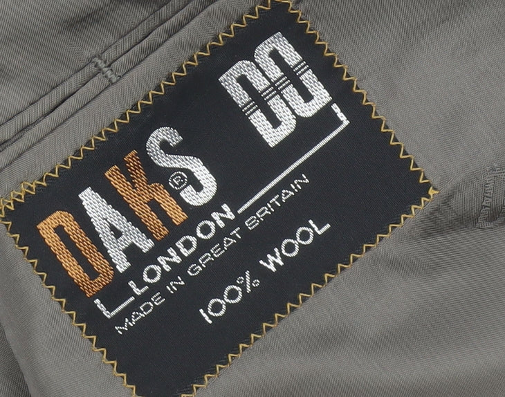 DAKS Men's Grey Wool Blazer Jacket, Formal 48