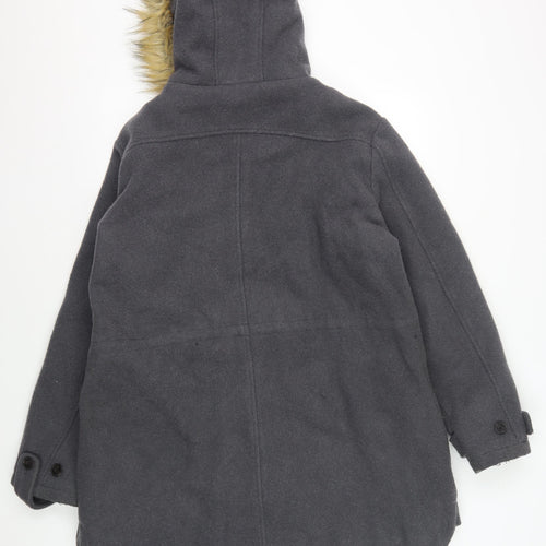 FatFace Women’s Grey Wool Blend Parka Coat L