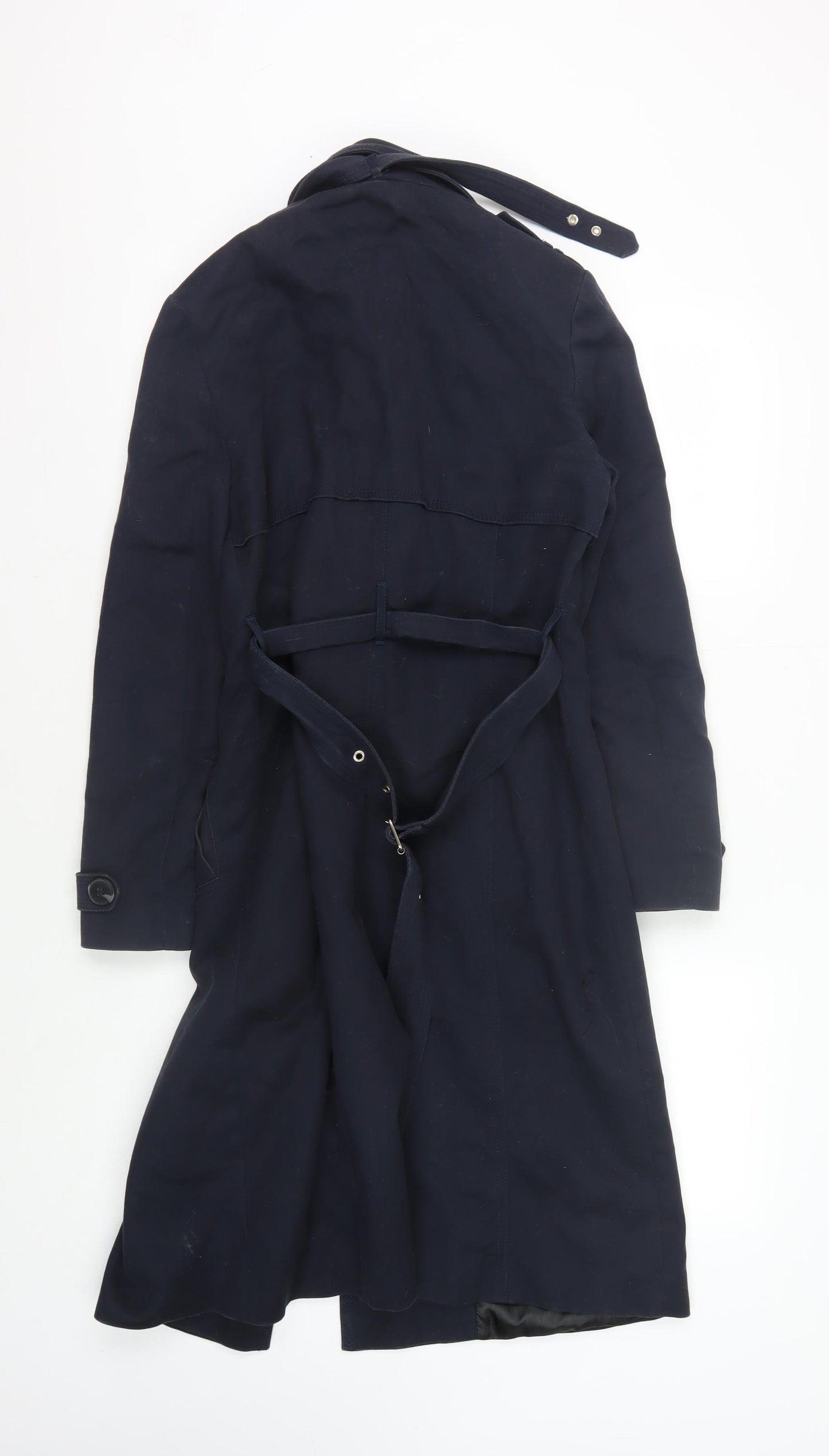 River Island Women's Black Trench Coat Size 8